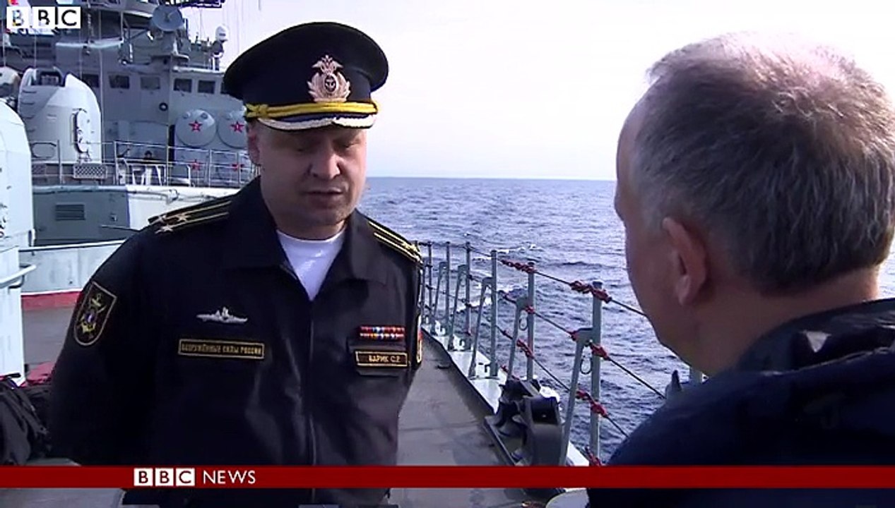 Onboard Russia's warship off the coast of Syria - BBC News