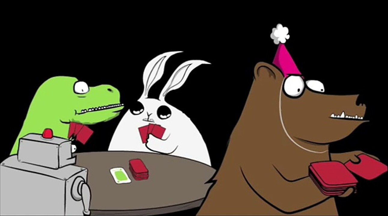 A sample round of Exploding Kittens
