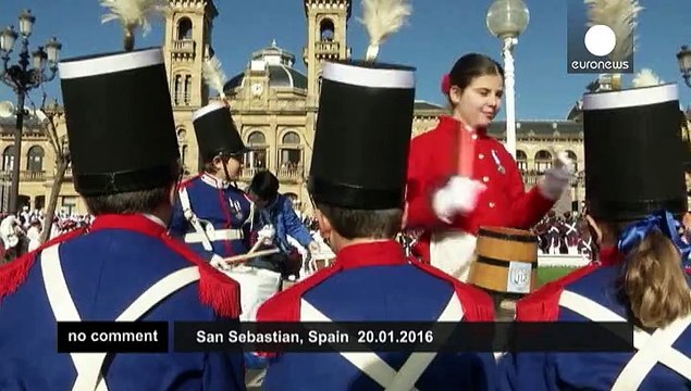 Children celebrate Spanish Tamborrada festival