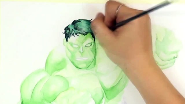 La VITESSE de DESSIN HULK Marvel Avengers Peinture à lAquarelle