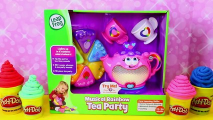 LEAP FROG Tea Party Toy Review + Play Doh Surprise TOYS in Cupcakes! Yummy Musical Rainbow