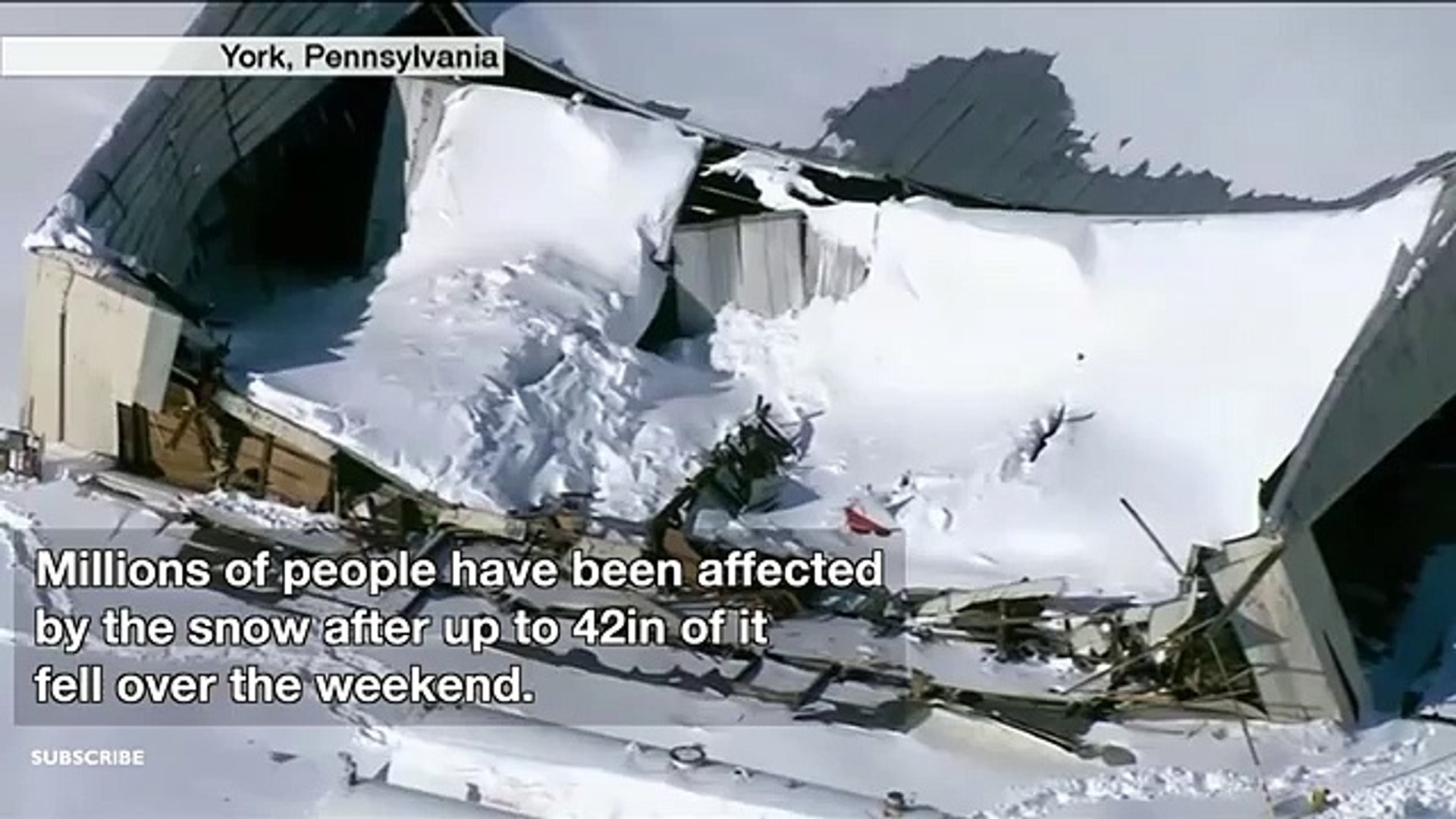 Roofs collapse under weight of snow in US - BBC News