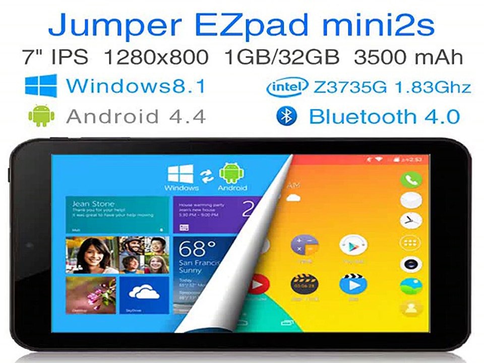 Intel Quad Core Dual Boot Windows 8.1 Android 4.4 tablet pc 7 inch IPS screen RAM 1GB ROM 32GB game computer Jumper EZpad mini2s-in Tablet PCs from Computer