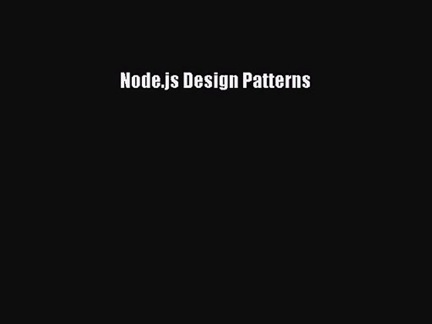 [PDF Download] Node.js Design Patterns [PDF] Online