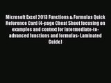 [PDF Download] Microsoft Excel 2013 Functions & Formulas Quick Reference Card (4-page Cheat