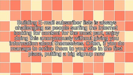 Building E-Mail Subscriber Lists