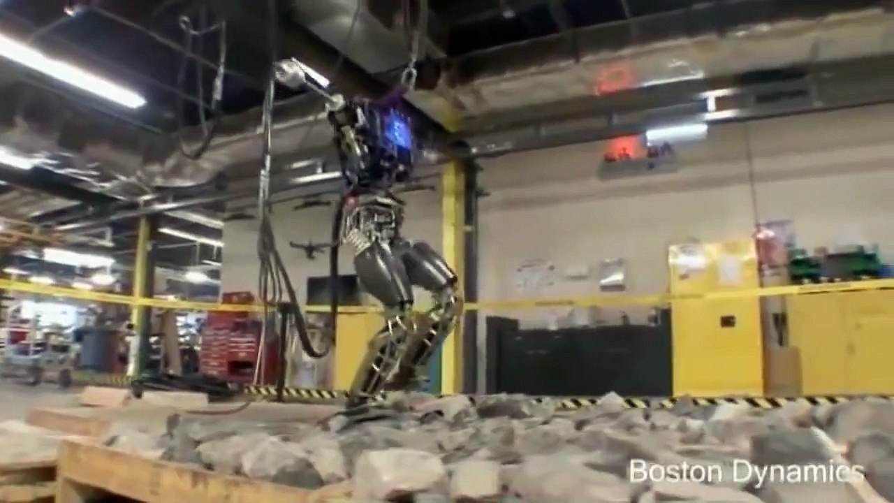 ATLAS robot walking in a forest