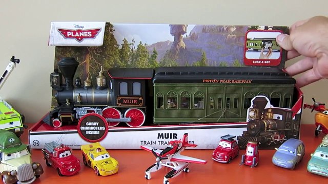 DISNEY PLANES FIRE & RESCUE SQUAD MUIR TRAIN TRANSPORTER STEAM ENGINE DUSTY PISTON PEAK