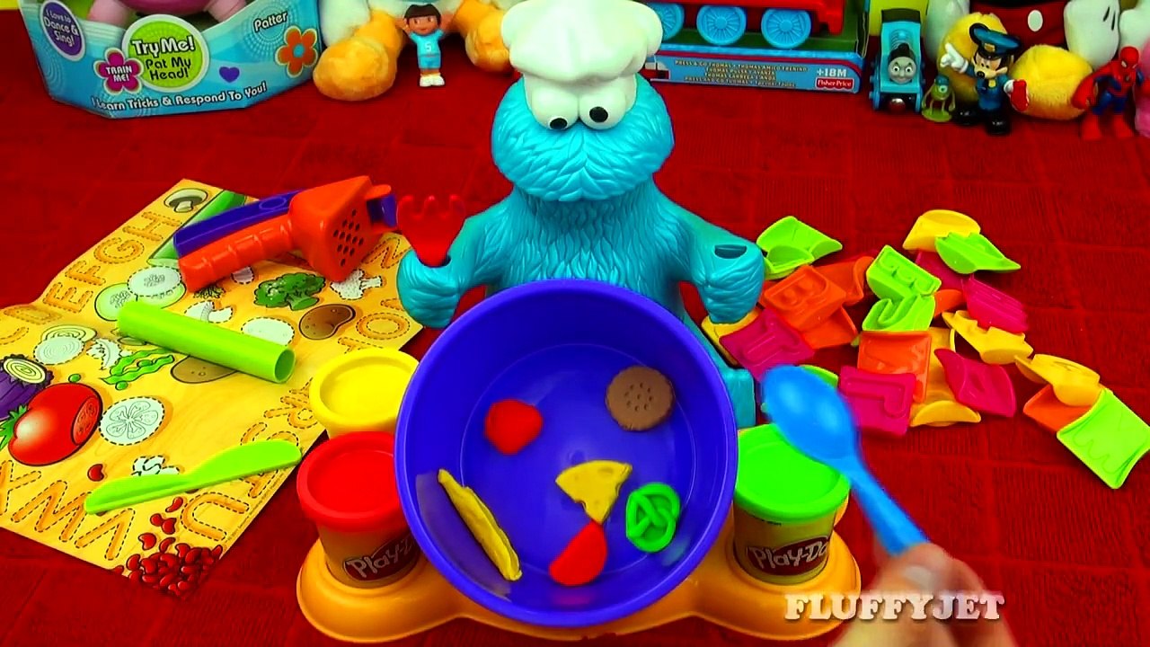 Play Doh Cookie Monster Letter Lunch Learning ABCs Alphabet Playdough Sesame Street 123 Pl