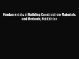 Download Fundamentals of Building Construction: Materials and Methods 5th Edition PDF Online