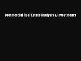 [PDF Download] Commercial Real Estate Analysis & Investments [PDF] Online