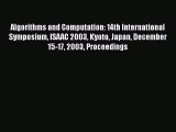 [PDF Download] Algorithms and Computation: 14th International Symposium ISAAC 2003 Kyoto Japan
