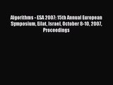 [PDF Download] Algorithms - ESA 2007: 15th Annual European Symposium Eilat Israel October 8-10