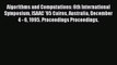 [PDF Download] Algorithms and Computations: 6th International Symposium ISAAC '95 Cairns Australia