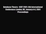 [PDF Download] Database Theory - ICDT 2001: 8th International Conference London UK January