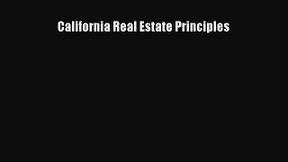 Read California Real Estate Principles Ebook Online