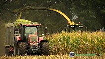 JOHN DEERE   FENDT & VALTRA Traktoren häckseln Mais für Biogasanlage