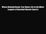 [PDF Download] Where Nobody Knows Your Name: Life in the Minor Leagues of Baseball (Anchor