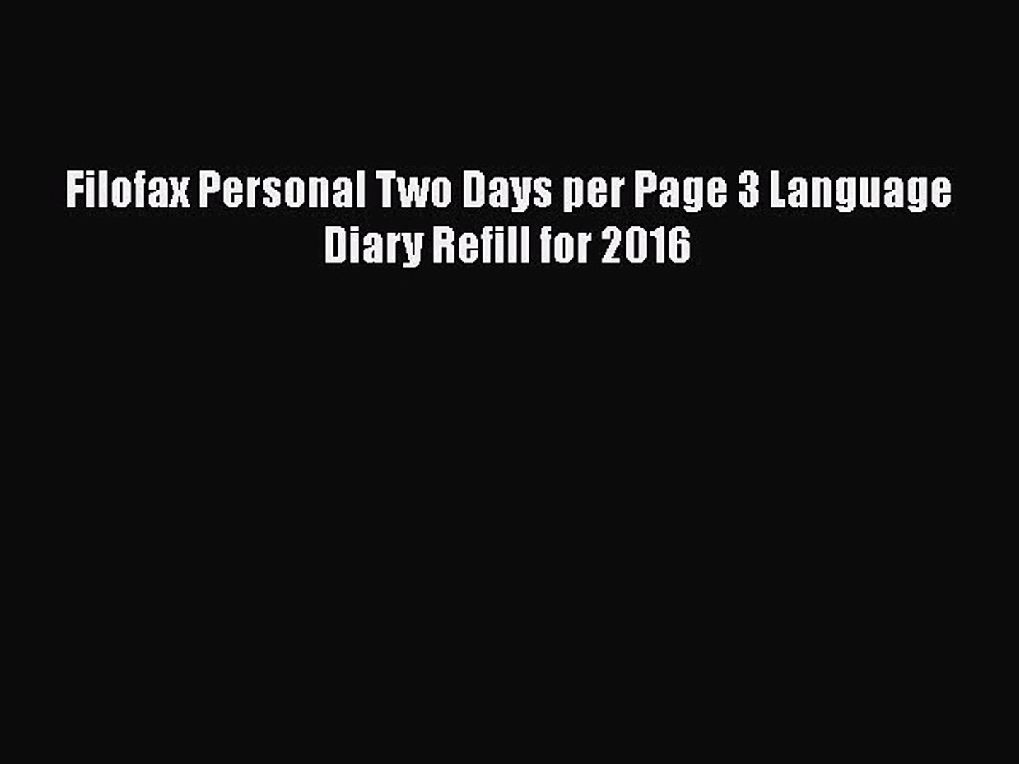 PDF Download] Filofax Personal Two Days per Page 3 Language Diary ...