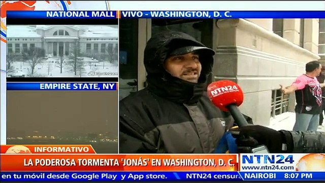 Más de 30 centímetros de nieve ha caído en Washington durante la tormenta Jonás