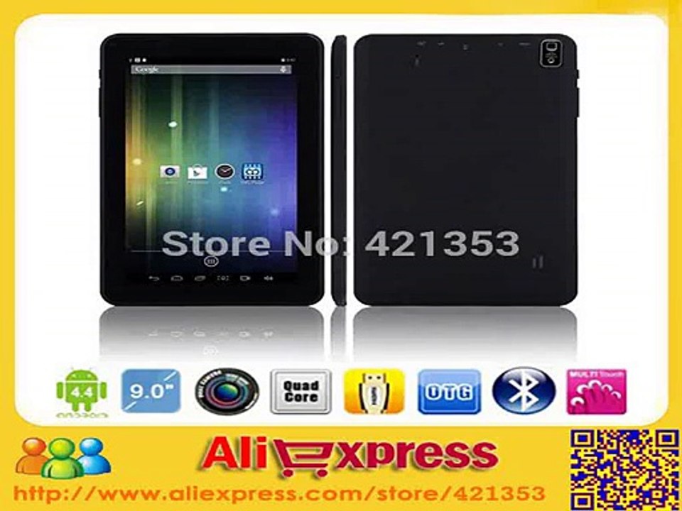 2015 New Android 4.4 Quad Core 9 inch Tablet PC Actions ATM7029 8GB ROM Bluetooth WiFi Dual Camera HDMI,5pcs/lot DHL Free-in Tablet PCs from Computer