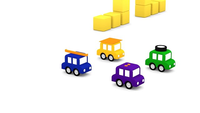 Çizgi Film Otobüs yapan dört araba