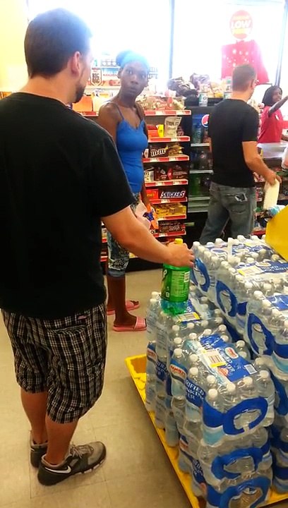 Crazy black lady attacks white man