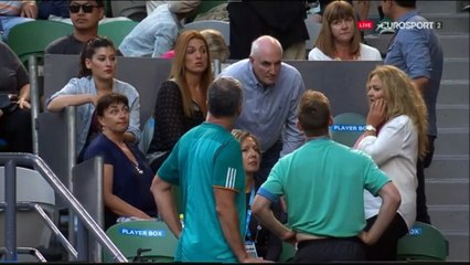 Incident lors de l'Open d'Australie 2016 - Malaise de Nigel Sears ( Ivanovic coach )