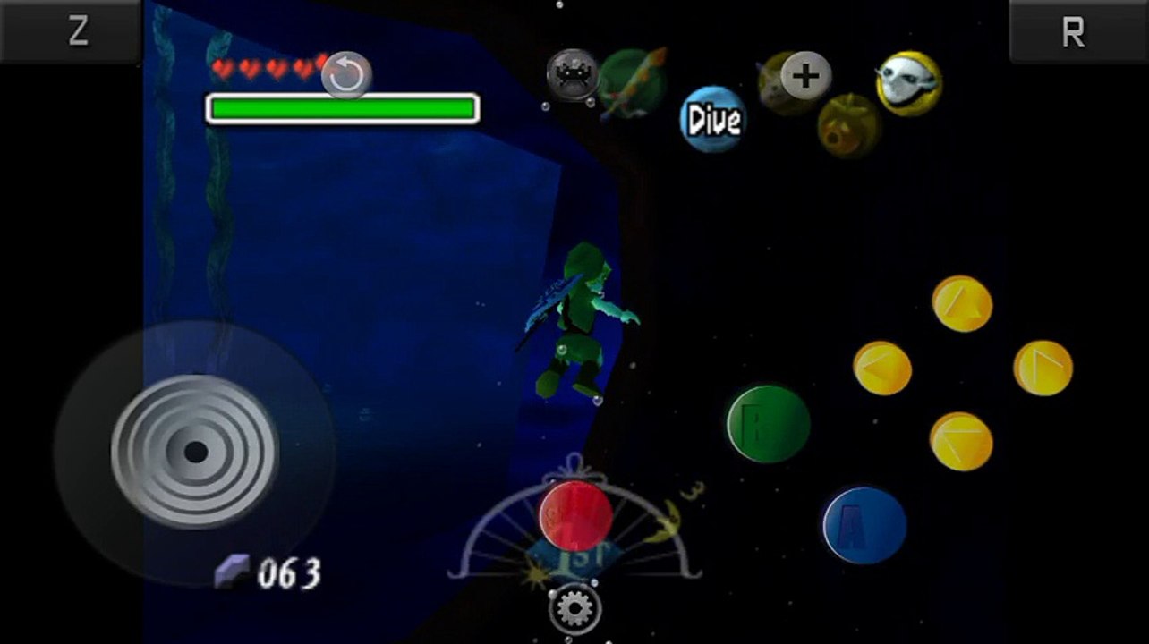 (RetroArch) Legend of Zelda Majoras Mask - Underwater to Drown at Pinnacle Rock Night Cave