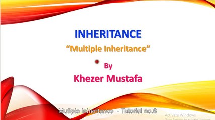 Mutiple Inheritance  - Tutorial no.6