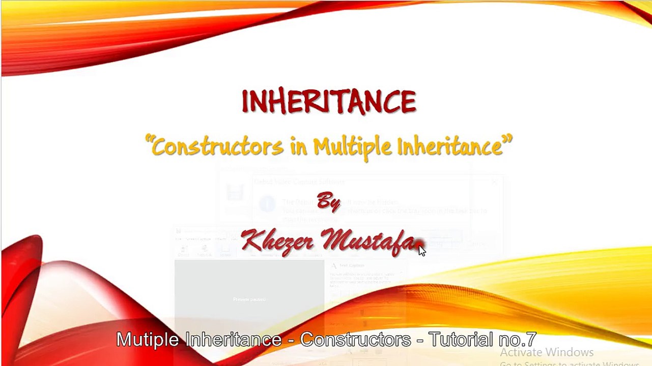 Mutiple Inheritance - Constructors - Tutorial no.7