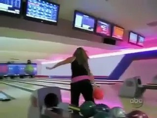 Epic Bowling accident - Dumb girl