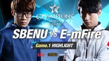 [H/L 2016.01.23] SBENU vs E-mFire Game 1 - RO1 l 롯데 꼬깔콘 LoL Champions Korea Spring 2016