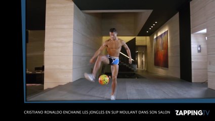 Cristiano Ronaldo enchaîne les jongles en slip moulant ! (Vidéo)