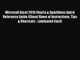 Microsoft Excel 2010 Charts & Sparklines Quick Reference Guide (Cheat Sheet of Instructions