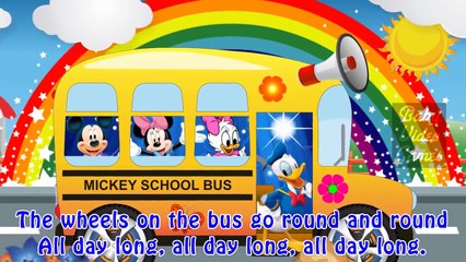Preschool Music Wheels on the Bus Mickey and Donald Kids Songs Nursery Rhymes
