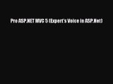 Pro ASP.NET MVC 5 (Expert's Voice in ASP.Net) Free Download Book