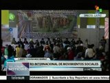 Evo Morales llega al encuentro internacional de movimientos sociales