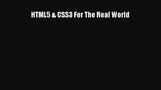 HTML5 & CSS3 For The Real World Read Online PDF