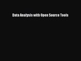 Data Analysis with Open Source Tools  Free PDF