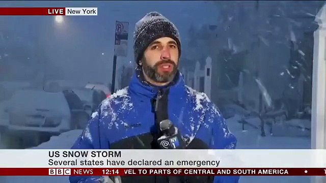 Blizzard2016 is affecting New York, demonstrated by an umbrella and a rule