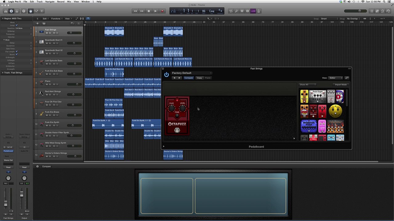 OctaFuzz Pedal Board In Logic Pro (6:35)
