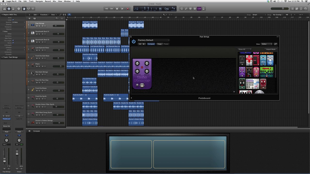 Robo Flanger Pedal Board In Logic Pro (17:35)