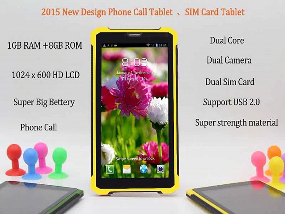Strong material 7 inch Phonc Call Tablet Android4.2 1GB 8GB 2G 3G Call supoet usb2.0 WiFi Bluetooth Dual Core Dual Camera-in Tablet PCs from Computer