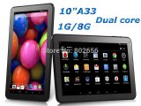 Cheap tablet 10 inch A33 Quad core 1.2GHz Tablet pc 1GB 8GB Android 4.4 Kitkat WIFI Dual Camera Bluetooth OTG-in Tablet PCs from Computer