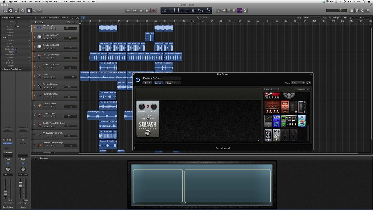 Squash Compressor Pedal Board In Logic Pro (35:35)
