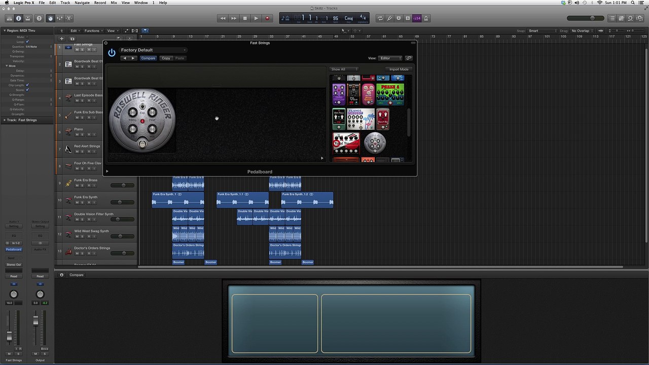 Roswell Ringer Pedal Board In Logic Pro (25:35)