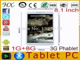 Cheap Dual core 3G Phablet 8.1inch MTK8382 Android 4.4 1G 8G Phone Tablet pc GPS bluetooth Camera Tablet with SIM shiping by DHL-in Tablet PCs from Computer