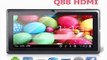 7 inch dual core Android 4.4 tablet pc Dual camera with HDMI wifi external 3G tablets Q88 pro HDMI-in Tablet PCs from Computer