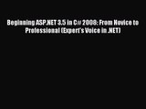 (PDF Download) Beginning ASP.NET 3.5 in C# 2008: From Novice to Professional (Expert's Voice